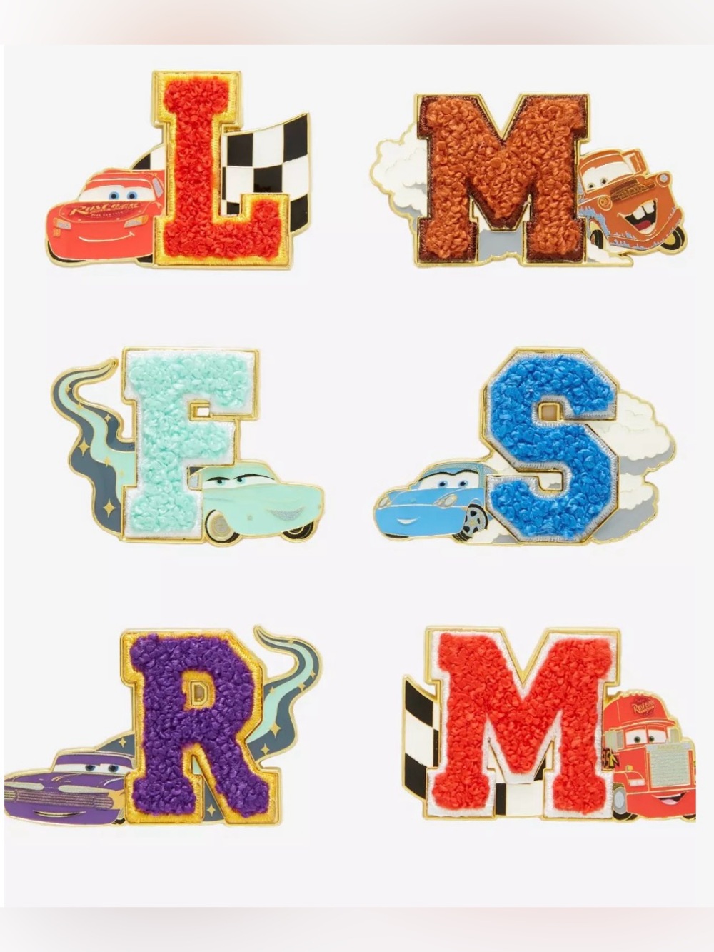 New Open Box Disney Cars Letter Pin